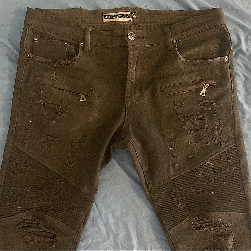 Skinny Distressed Black Biker Jeans